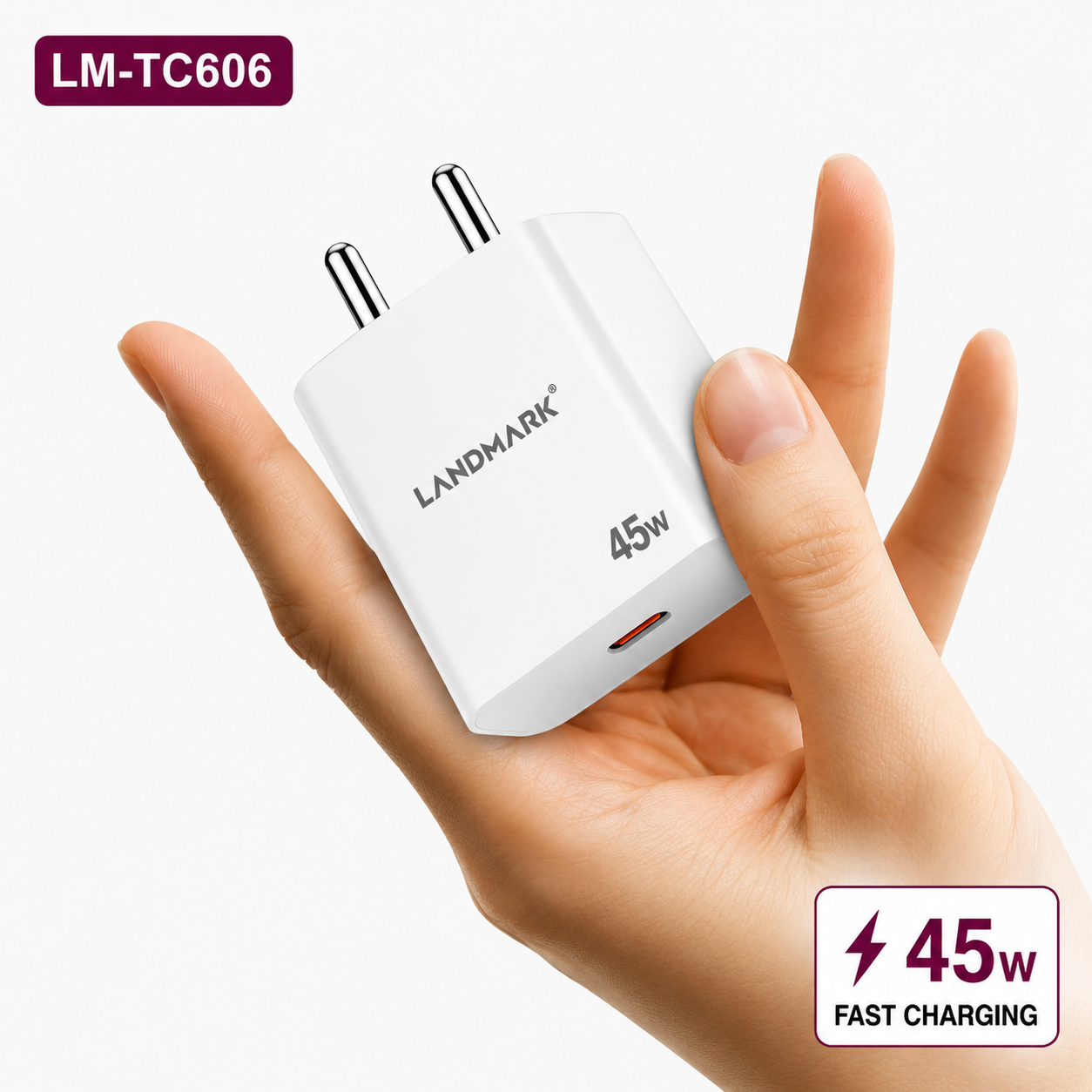 LANDMARK USB-C 45W Fast Power Adapter OG Series 26 White – LM-TC606