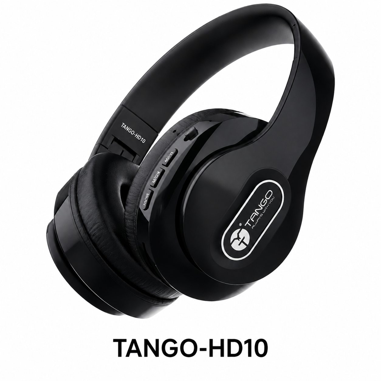 TANGO Wireless Bluetooth Over-Ear Headphones – Black | Hi-Fi Stereo Sound | Foldable | TANGO-HD10