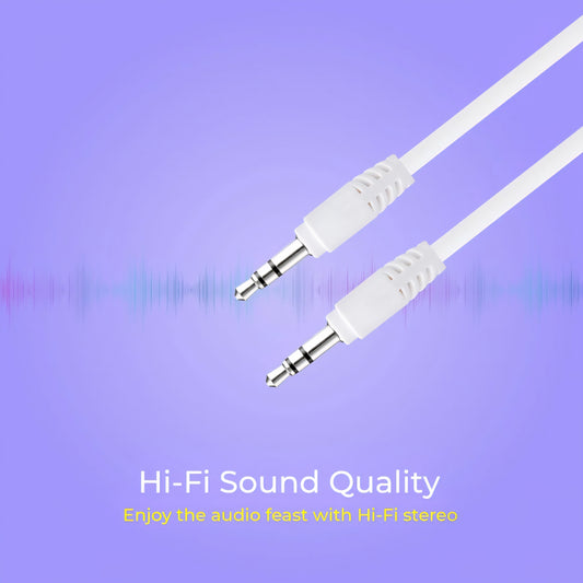 ERD 3.5mm Male to Male AUX Audio Cable 1M White - UC-201