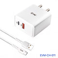 EVM EnSpeed+ 36W PD + QC3.0 Fast Charger with USB-A to Type-C Cable – EVM-CH-011
