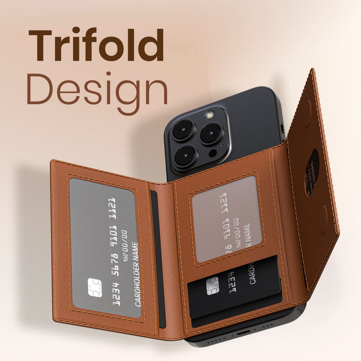 Portronics Brown Wallet X Magnetic Phone Wallet POR 3052 with 6 Card Slots