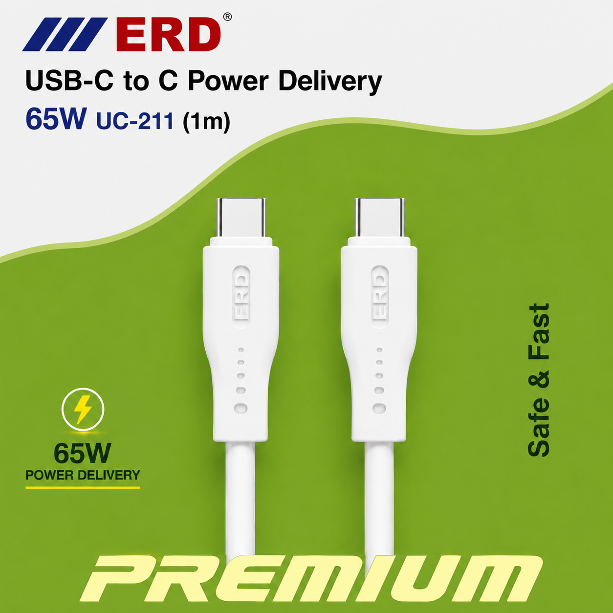ERD 65W USB-C to Type-C Power Delivery Cable (1m) – UC-211
