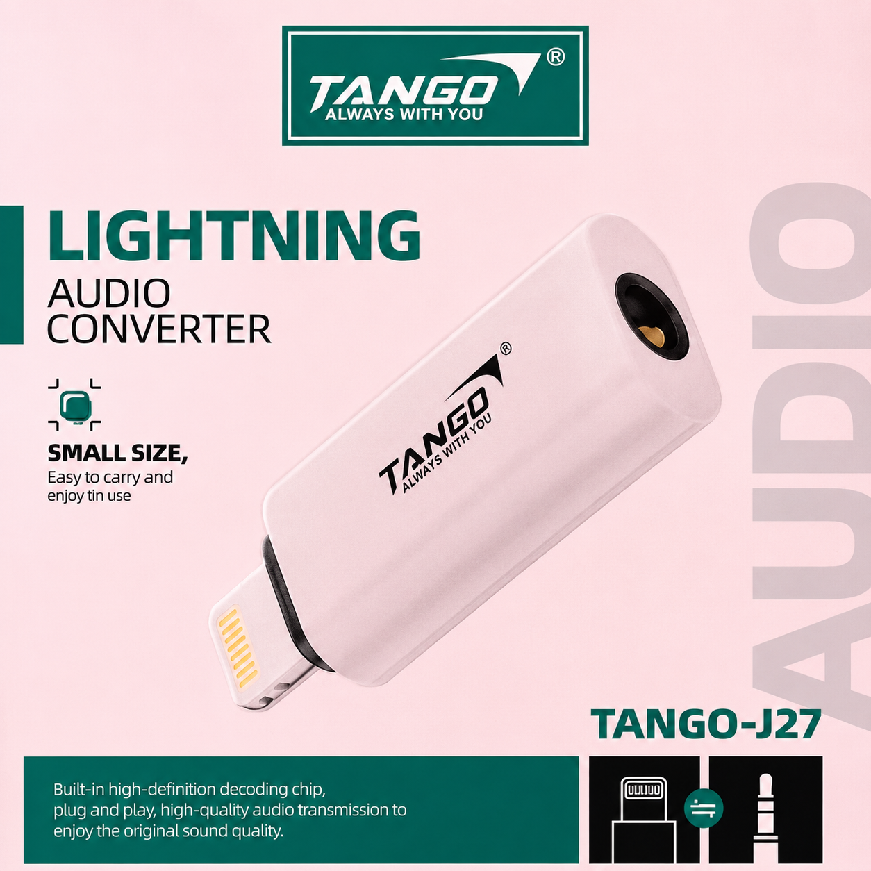 TANGO 3.5mm Lightning Audio Converter - TANGO-J27