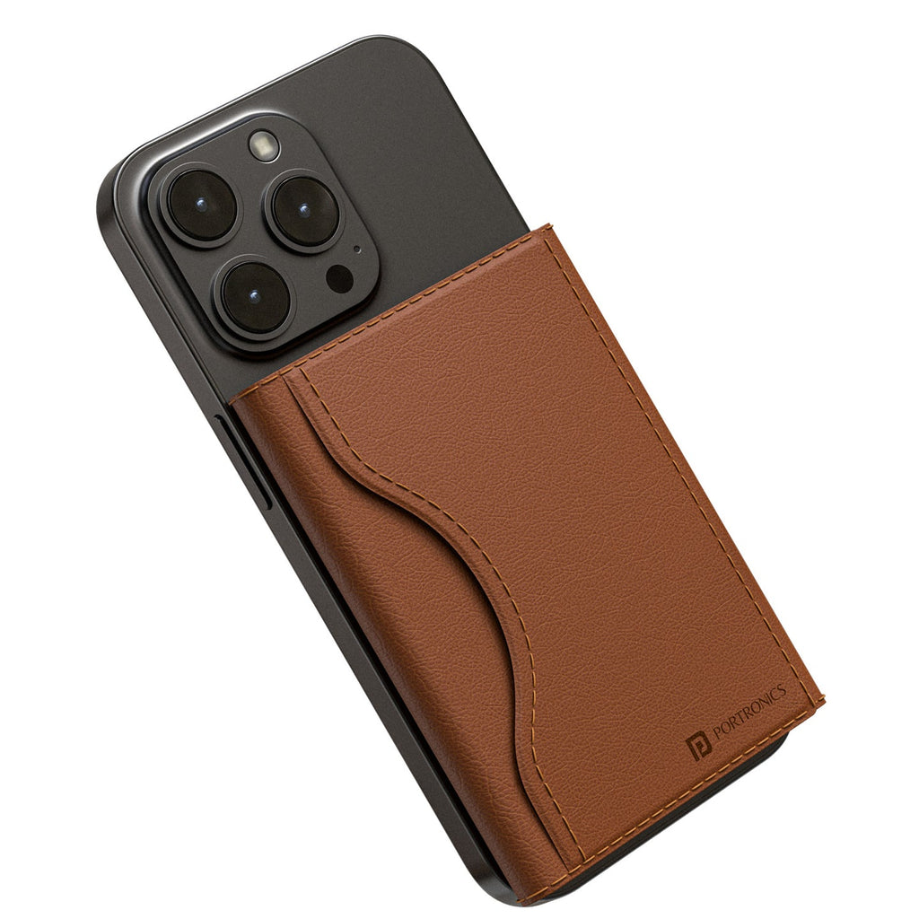 Portronics Brown Wallet X Magnetic Phone Wallet POR 3052 with 6 Card Slots