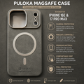 PULOKA Handmade & Classic MagSafe Case for iPhone 16E & 17 Pro Max – Grey