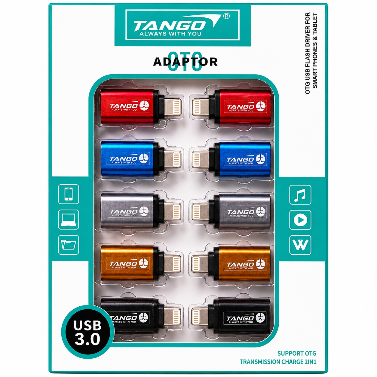 TANGO USB 3.0 Lightning to Type-C OTG Adapter 2-in-1 for Smartphones & Tablets