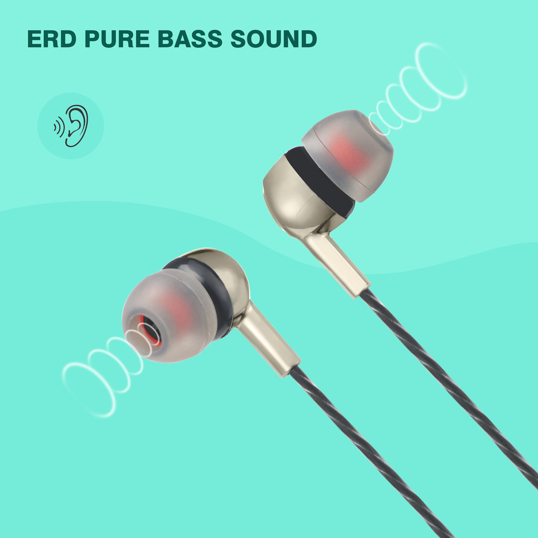 ERD Pure Bass Wired 3.5mm Earphones with Microphone - HF-101