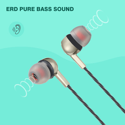 ERD Pure Bass Wired 3.5mm Earphones with Microphone - HF-101