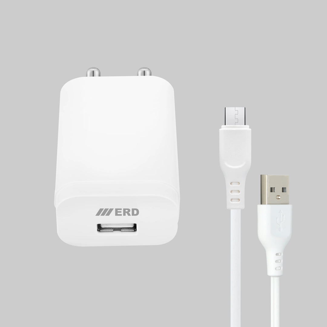 ERD USB Charger with Micro USB Cable, QC Fast Charging Adapter – Safe & Fast Charging – TC-221