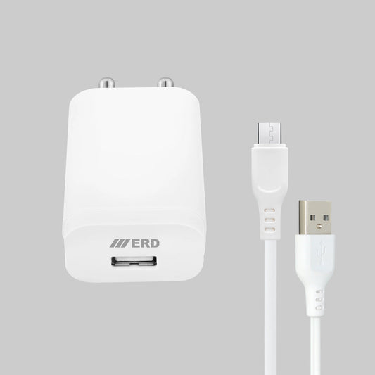 ERD USB Charger with Micro USB Cable, QC Fast Charging Adapter – Safe & Fast Charging – TC-221