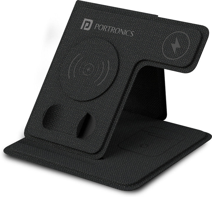 Portronics Freedom Fold 3 15W 3-in-1 Wireless Black Charging Station POR 2125