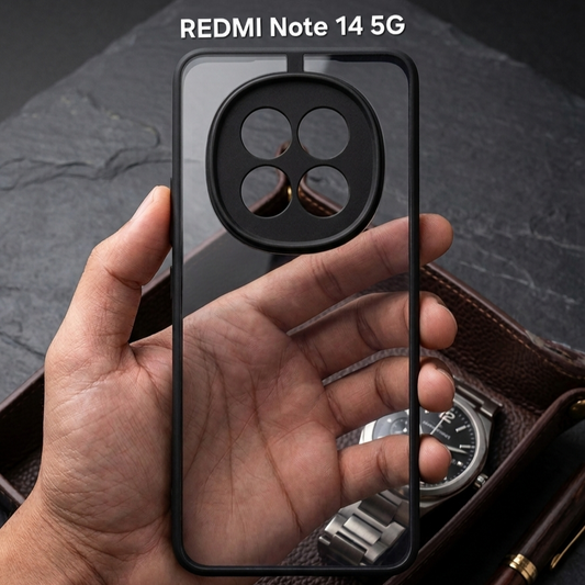 Premium Clear Matte Case with Black Shockproof Bumper for REDMI Note 15 5G