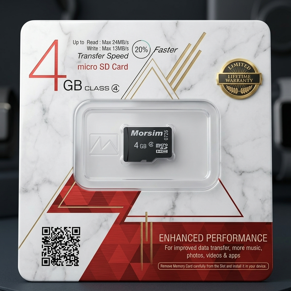 Morsim 4GB Micro SDHC Memory Card (Class 4) - 20% Faster