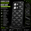 Diamond Texture Shockproof Back Case for Vivo Y05 / Vivo Y11 / Vivo Y21 5G – Black