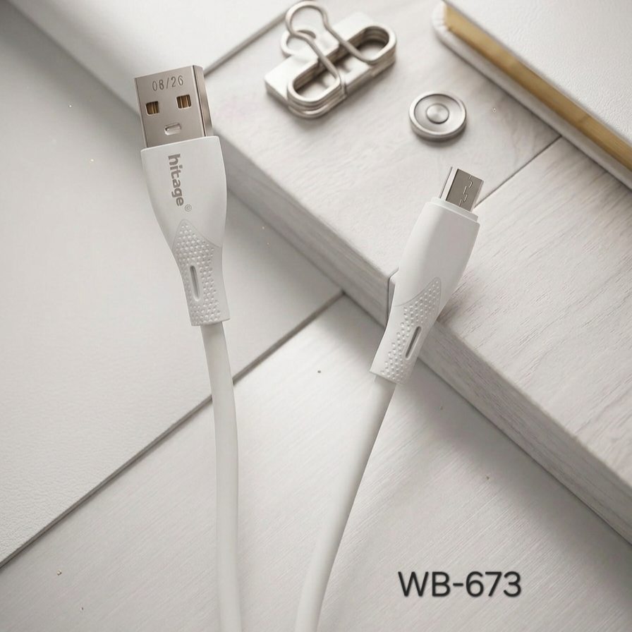 Hitage All-Rounder 80W USB-A to Micro USB Fast Charging Cable (Black/White) – WB-673
