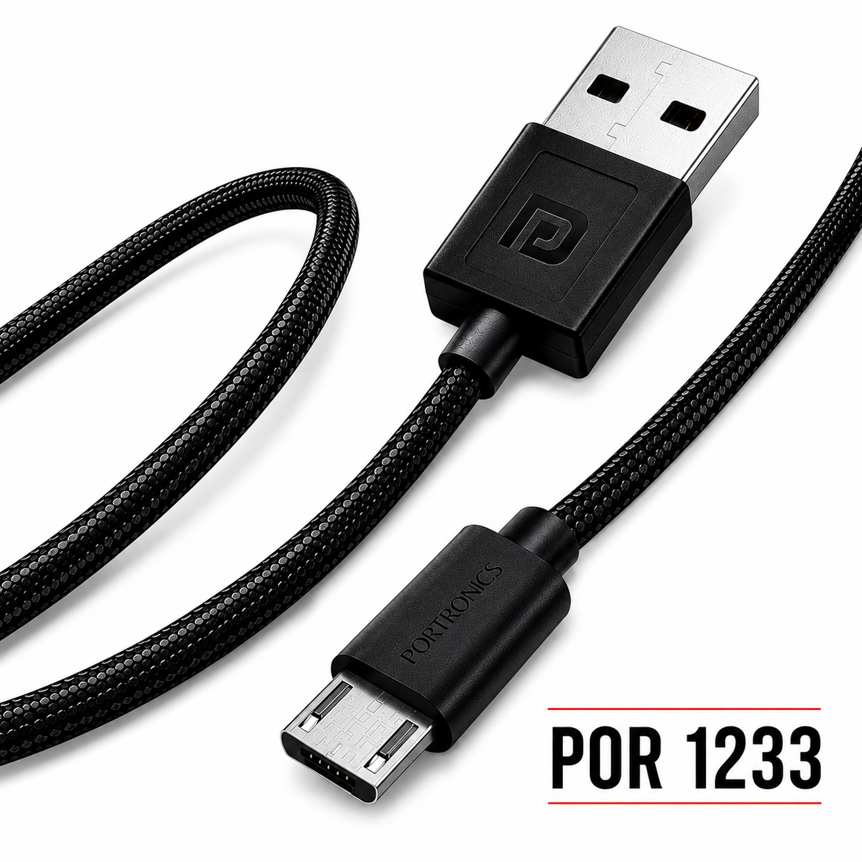 Portronics Konnect B USB-A to Micro USB Cable Black – POR 1233