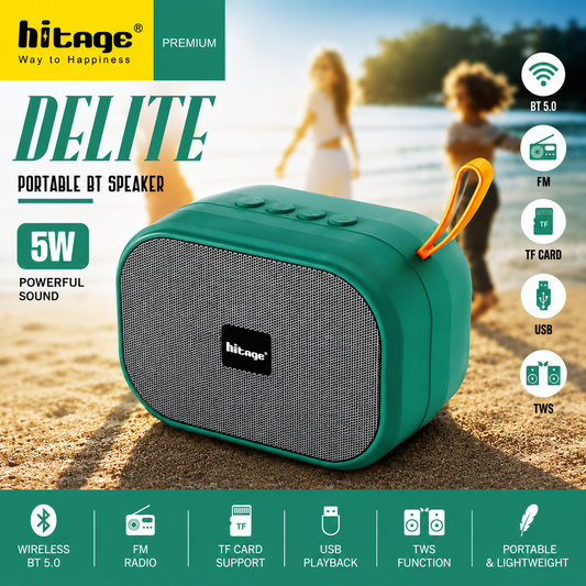 Hitage DELITE Portable Bluetooth Speaker Blue/Green – BT-5.0