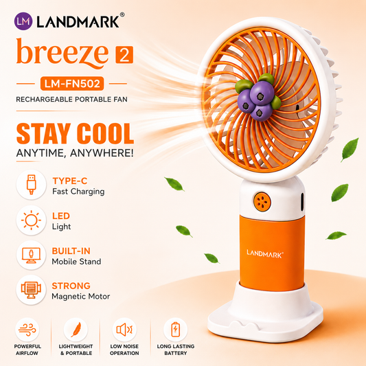 LANDMARK Breeze 2 Portable Rechargeable Fan - LM-FN502