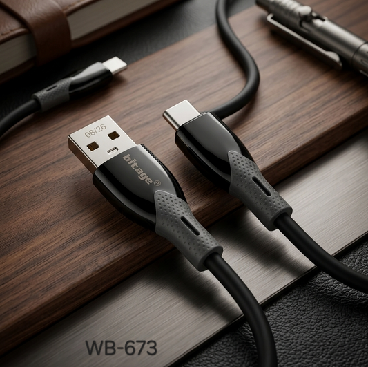 Hitage All-Rounder 80W Fast Charging & Sync Cable (Black) USB-A to Type-C – WB-673