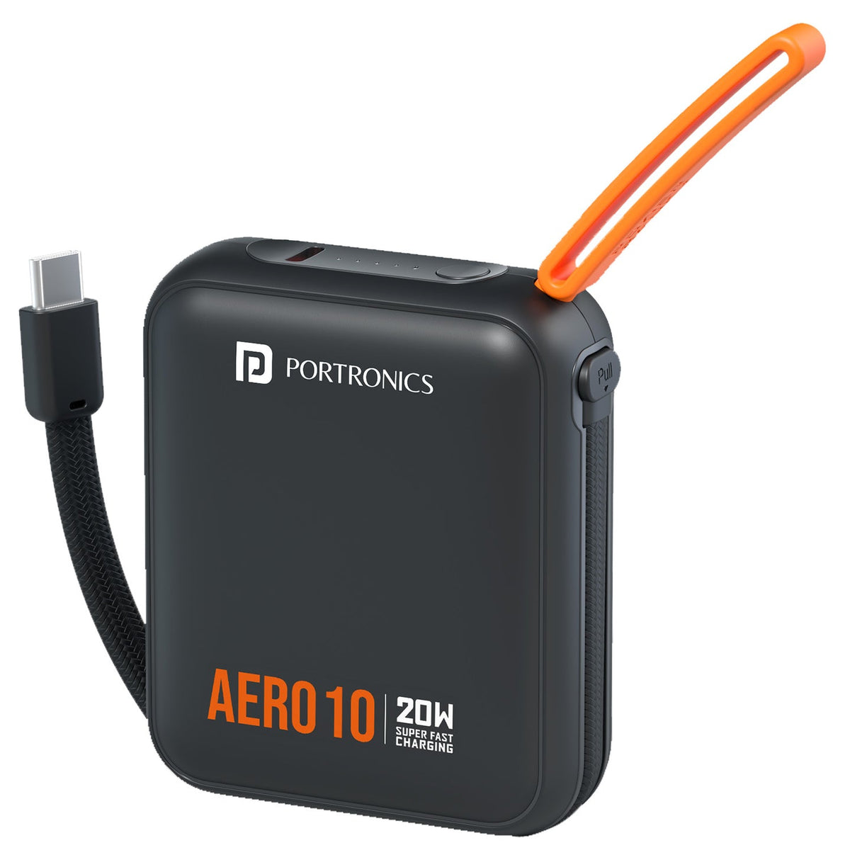 Portronics Aero 10 10000mAh 20W Power Bank POR 3456/3458 - Black/Mocha