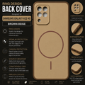Samsung Galaxy A22 4G Ring Design Back Cover – Brown Beige