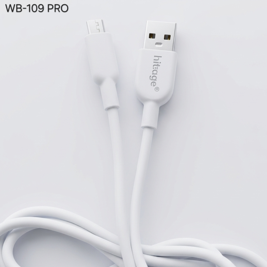 Hitage USB-A to Micro USB Fast Charging Cable – White Color | WB-109 Pro