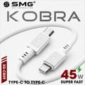 SMG Kobra Super Fast Charging & Data Sync Type-C to Type-C Cable 45W White - SG-CB59