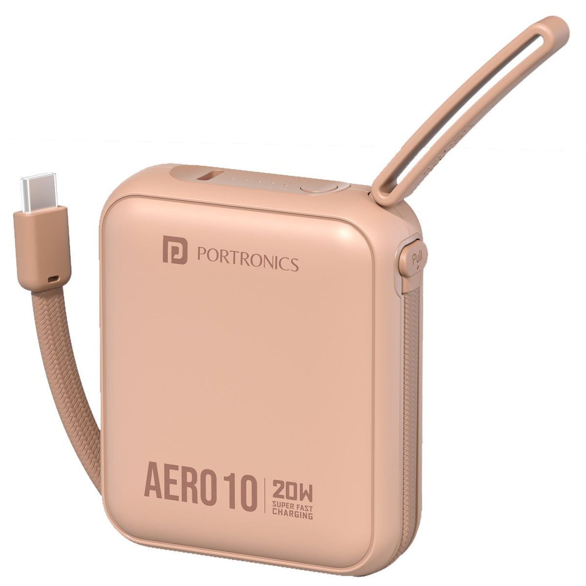 Portronics Aero 10 10000mAh 20W Power Bank POR 3456/3458 - Black/Mocha