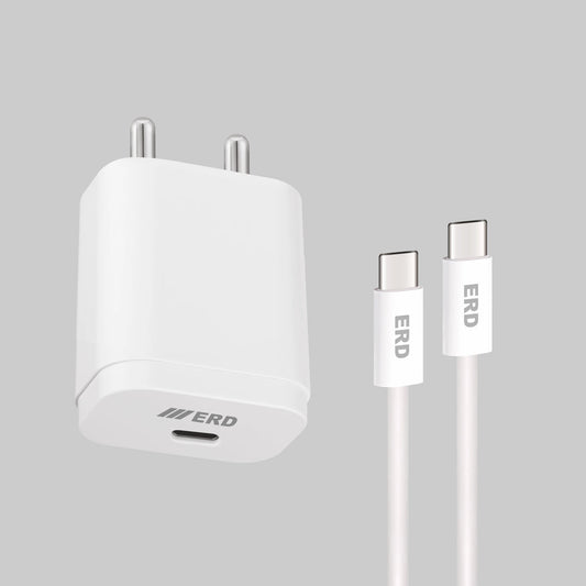 ERD 20W USB-C PD Fast Charger with USB-A to Type-C Cable White – TC-231