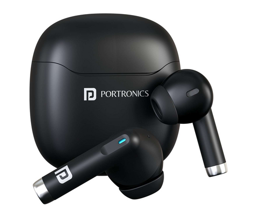 Portronics Twins S18 Pro In-Ear TWS Earbuds with Bluetooth 5.3, 30 Hours Playtime, Gaming & Music Mode – Black