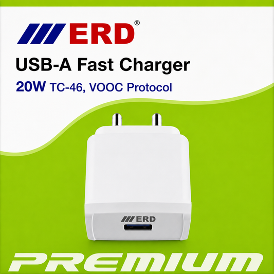 ERD 20W USB-A Fast Charger with VOOC Protocol – Premium USB Wall Charger Adapter – TC-46