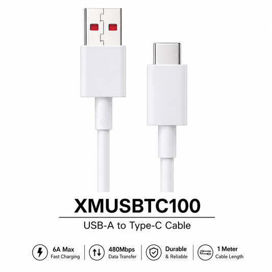 Xiaomi SonicCharge 2.0 USB-A to USB Type-C Cable 33W (1m) White – XMUSBTC100