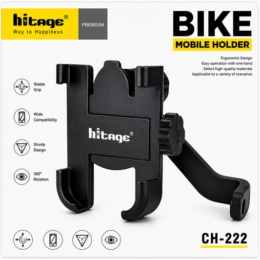 Hitage Bike Mobile Holder for Bicycle & Motorcycle 360° Rotation – CH-222