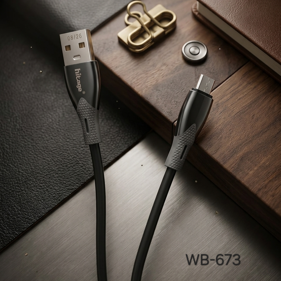 Hitage All-Rounder 80W USB-A to Micro USB Fast Charging Cable (Black/White) – WB-673