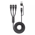 Portronics Konnect J9 3-in-1 Braided Black Cable POR 1796 Type-C Micro USB 8-Pin