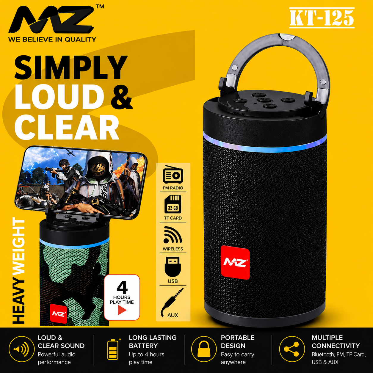 MZ Wireless Bluetooth Speaker - KT-125