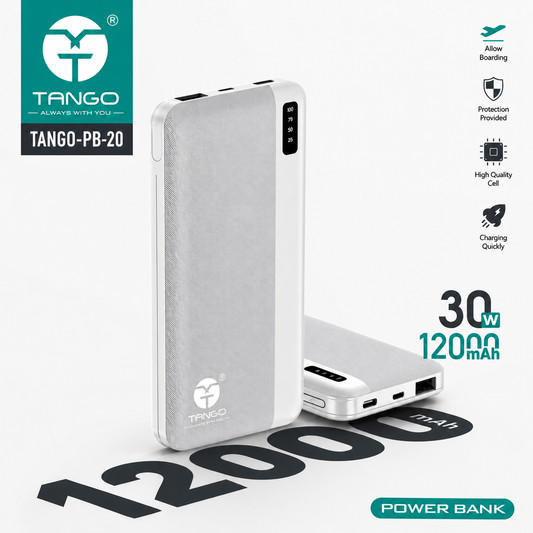 TANGO Power Bank 12000mAh 30W Fast Charging – TANGO-PB-20